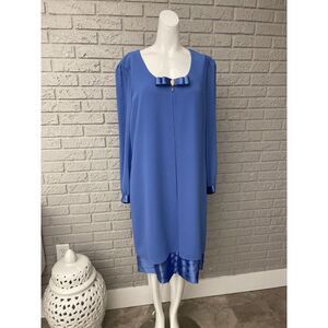 Saks Fifth Avenue Cattiva Women Long Sleeve Embellished Overlay Chiffon Dress Si